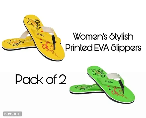 Women's Stylish EVA Slippers Pack of 2-thumb0