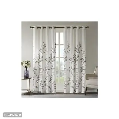 GOAL 3D Flower Digital Printed Polyester Fabric Curtains for Bed Room, Living Room Kids Room Color White Window/Door/Long Door (D.N.509) (4 x 5 Feet (Size: 48 x 60 Inch) Window, 1)-thumb0