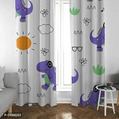 GOAL 3D Sun Digital Printed Polyester Fabric Curtains for Bed Room, Living Room Kids Room Color White Window/Door/Long Door (D.N.313)