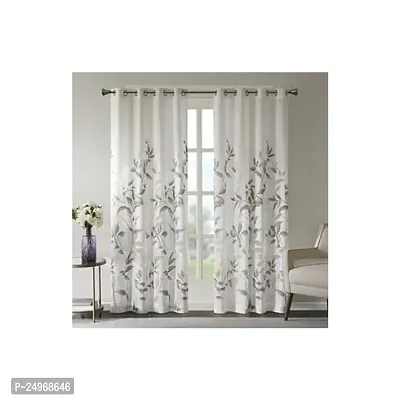 GOAL 3D Flower Digital Printed Polyester Fabric Curtains for Bed Room, Living Room Kids Room Color White Window/Door/Long Door (D.N.509) (4 x 9 Feet (Size: 48 x 108 Inch) Long Door, 1)