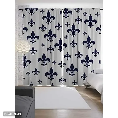 GOAL 3D Unique Design Digital Printed Polyester Fabric Curtains for Bed Room, Living Room Kids Room Color White Window/Door/Long Door (D.N.268)