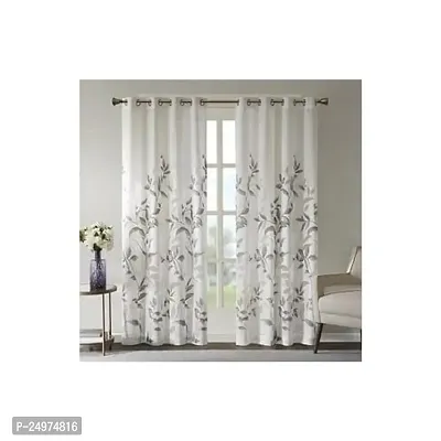 GOAL 3D Flower Digital Printed Polyester Fabric Curtains for Bed Room, Living Room Kids Room Color White Window/Door/Long Door (D.N.509) (4 x 7 Feet (Size: 48 x 84 Inch) Door, 1)