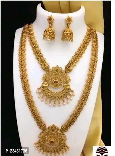 Stylish Golden Brass  Jewellery Set For Women