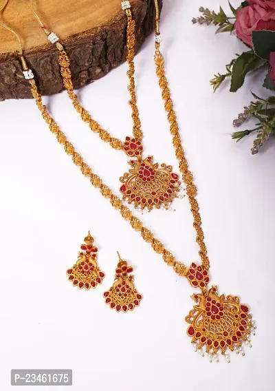 Stylish Golden Brass  Jewellery Set For Women