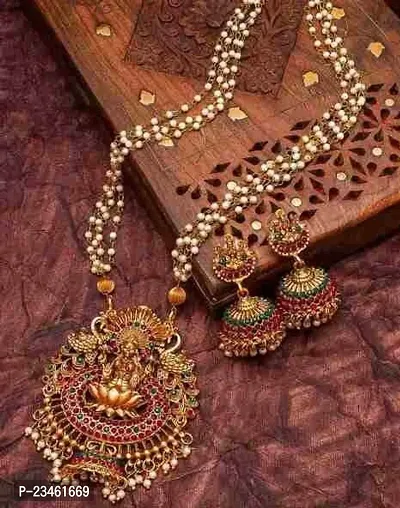 Stylish Golden Brass  Jewellery Set For Women-thumb0