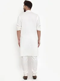 Reliable White Cotton Blend Solid Long Length Kurta For Men-thumb1