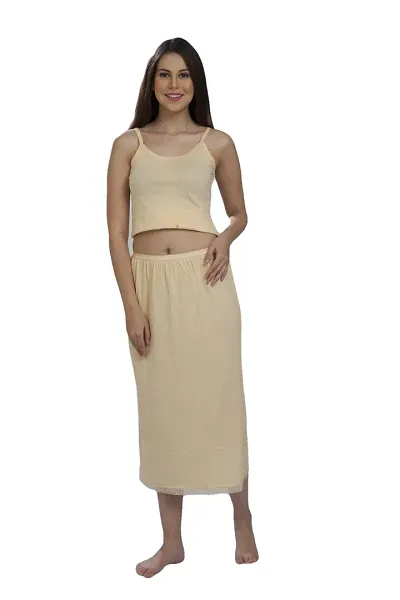 mybody Cotton Rich Regular Skirt Slip for Women - Ankle Length