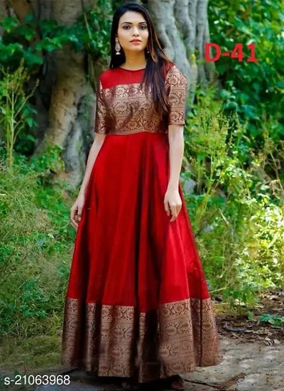 Fancy Taffeta Silk Ethnic Gowns