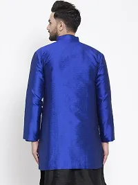 Reliable Blue Silk Printed Nehru Jacket For Men-thumb1