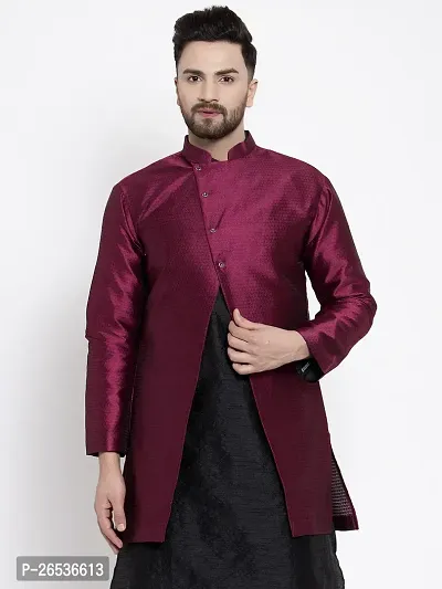 Reliable Maroon Silk Nehru Jacket For Men