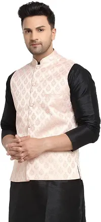 Reliable Multicoloured Jacquard Printed Nehru Jacket For Men-thumb2