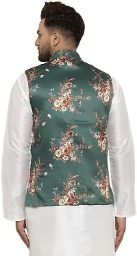Reliable Multicoloured Satin Printed Nehru Jacket For Men-thumb1