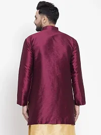 Reliable Maroon Silk Self Pattern Nehru Jacket For Men-thumb1