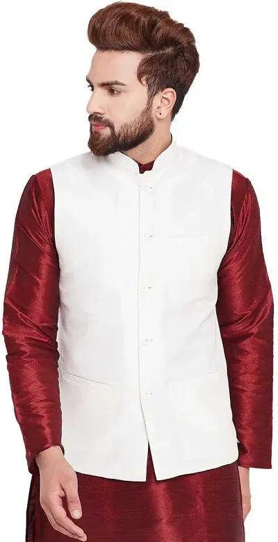 Classic Silk Blend Top Selling Nehru Jacket for Men