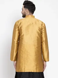 Reliable Golden Silk Printed Nehru Jacket For Men-thumb1