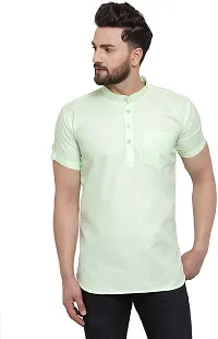 Reliable Cotton Blend Solid Hip Length Kurta For Men Pack Of 2-thumb2