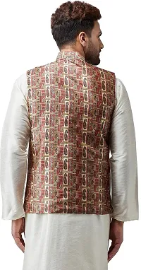 Reliable Multicoloured Silk Printed Nehru Jacket For Men-thumb1