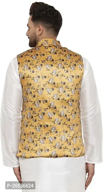 Reliable Multicoloured Satin Printed Nehru Jacket For Men-thumb2