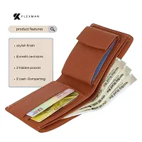 Men Casual tan Artificial Leather Money Clip - Mini  (8 Card Slots)-thumb1