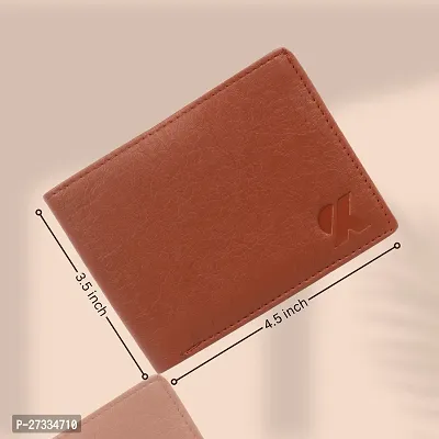 Men Casual tan Artificial Leather Money Clip - Mini  (8 Card Slots)-thumb3