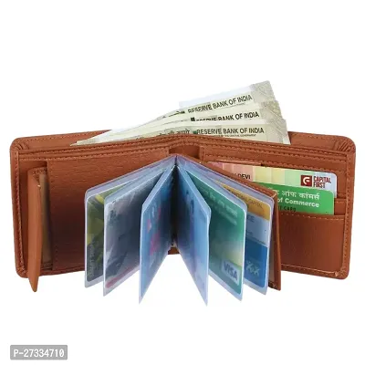 Men Casual tan Artificial Leather Money Clip - Mini  (8 Card Slots)-thumb4