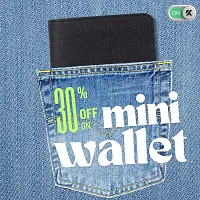 Men Casual Black Artificial Leather RFID Wallet - Mini  (5 Card Slots)-thumb2