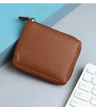 Classy Faux Leather Textured Zip Around Wallet