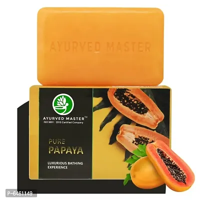 Ayurved Master Papaya Bath Soap, Removes Acne, Dark Spots and Pigmentation On Oily And Dry Skin For Men and Women, Also Good as Gift Set for Women 125gms-thumb0
