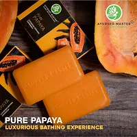 Ayurved Master Papaya Bath Soap, Removes Acne, Dark Spots and Pigmentation On Oily And Dry Skin For Men and Women, Also Good as Gift Set for Women 125gms-thumb1