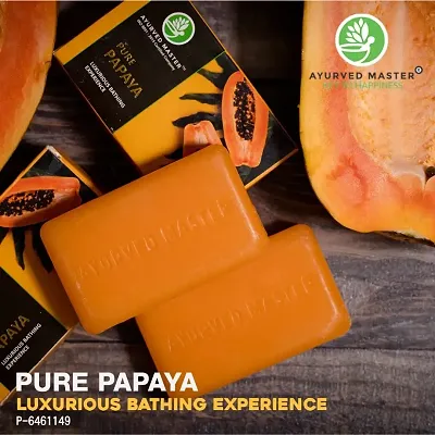 Ayurved Master Papaya Bath Soap, Removes Acne, Dark Spots and Pigmentation On Oily And Dry Skin For Men and Women, Also Good as Gift Set for Women 125gms-thumb2