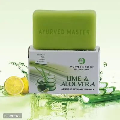 Lime and Aloe Vera Bathing Soap For Pollution and Dirt Removal and Hydrating Skin Cells | 125GM-thumb2