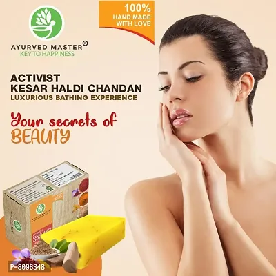 Beauty Kesar Soap With Saffron, Turmeric and Sandalwood For Facial, Acne Treatment and Black Heads Removal | 75GM-thumb4