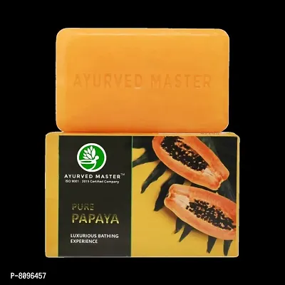 Pure Papaya Handmade Soap For Skin Lightening and Brightening and Luxurious Bathing Experience | 125GM-thumb0