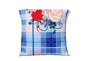 ZAINHOME Polycotton 3D Rose Floral Diwan (Standard, Blue)-Set of 8 Pieces,-thumb3