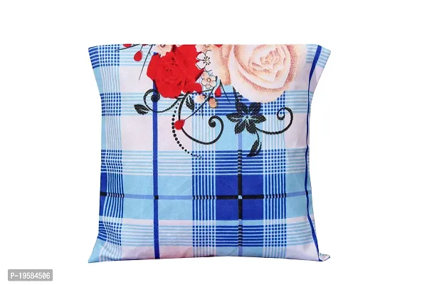 ZAINHOME Polycotton 3D Rose Floral Diwan (Standard, Blue)-Set of 8 Pieces,-thumb4