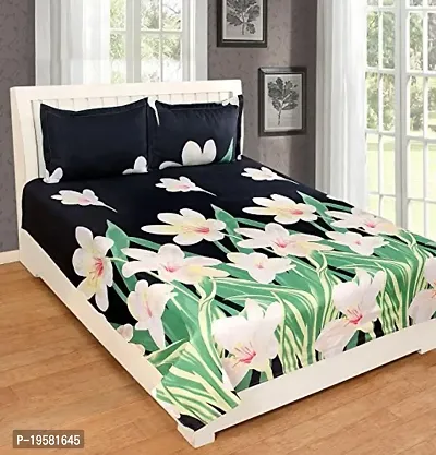 Zain Double Bed Sheet with 2 Pillow Covers, Floral Design-thumb0