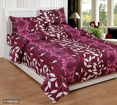 Zain Home 50 Tc Cotton Multi Colour Printed Double Bed Sheet with 2 Pillow Covers - Multicolor