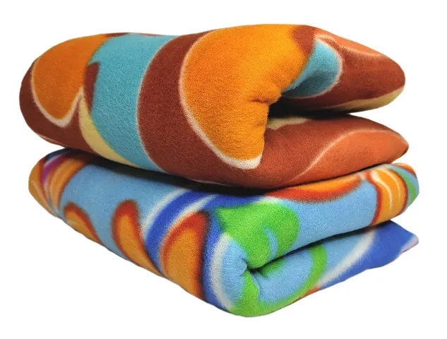 HOMIEE Super Soft Floral Print Polar/Fleece Heavy Double Bed Woolen Blanket Polyster 400 TC Quilt/Rajai/Comforter Blanket Double Bed Warm King Size (90*90 Inches 600gm wt Each, Assorted Color)(Pack of 2)