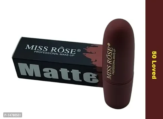 MISS ROSE Matte Lipstick 4.2 gm Satin-matte Texture, Non-drying Formula, Long Lasting, Vegan, Paraben Free Lipstick for Women (50 LOVED)-thumb2