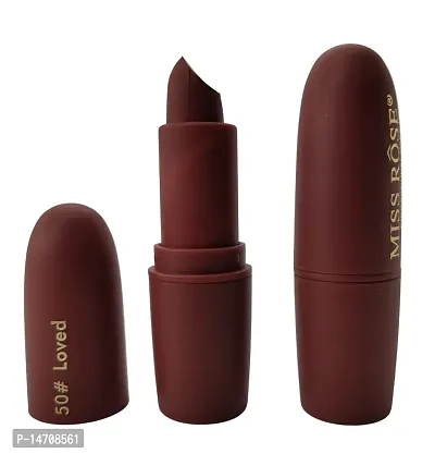 MISS ROSE Matte Lipstick 4.2 gm Satin-matte Texture, Non-drying Formula, Long Lasting, Vegan, Paraben Free Lipstick for Women (50 LOVED)-thumb3