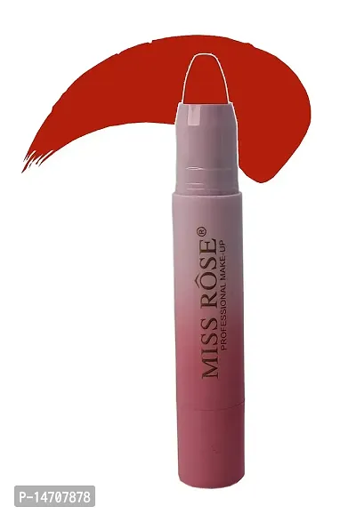 MISS ROSE Non-Transferred Matte Lipstick 2.8 gm Satin-matte Texture, Non-drying Formula, Long Lasting, Vegan, Paraben Free Waterproof Lipstick for Women (02 NEON RED)