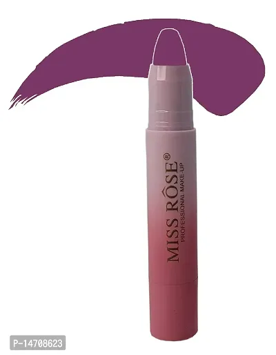 MISS ROSE Non-Transferred Matte Lipstick 2.8 gm Satin-matte Texture, Non-drying Formula, Long Lasting, Vegan, Paraben Free Waterproof Lipstick for Women (07 PLUM SEASON)