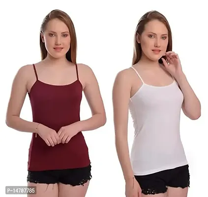 Buy IMBEE Spaghetti Camisole Vest Top Inner Wear Camis with Adjustable  Detachable Strap for Women, Girls Teenagers Pack of 2 Online In India At  Discounted Prices
