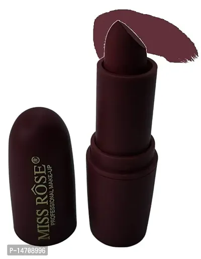 MISS ROSE Matte Lipstick 4.2 gm Satin-matte Texture, Non-drying Formula, Long Lasting, Vegan, Paraben Free Lipstick for Women (56 KISS ME STUPID)