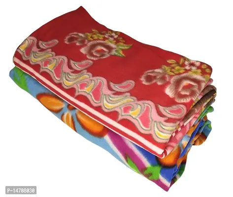 HOMIEE Super Soft Floral Print Polar/Fleece Heavy Double Bed Woolen Blanket Polyster 400 TC Quilt/Rajai/Comforter Blanket Double Bed Warm King Size (90*90 Inches 600gm wt Each, Assorted Color)(Pack of 2)-thumb4