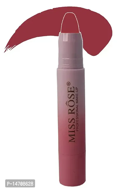 MISS ROSE Non-Transferred Matte Lipstick 2.8 gm Satin-matte Texture, Non-drying Formula, Long Lasting, Vegan, Paraben Free Waterproof Lipstick for Women (05 HEART BREAKE)-thumb0