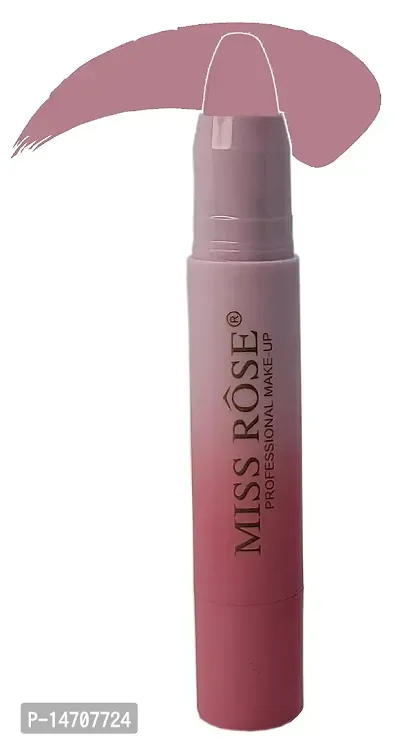 MISS ROSE Non-Transferred Matte Lipstick 2.8 gm Satin-matte Texture, Non-drying Formula, Long Lasting, Vegan, Paraben Free Waterproof Lipstick for Women (12 SEPIA BROWN)