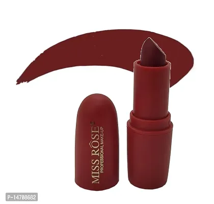 MISS ROSE Matte Lipstick 4.2 gm Satin-matte Texture, Non-drying Formula, Long Lasting, Vegan, Paraben Free Lipstick for Women (34 MAJORIE)