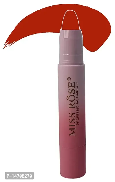MISS ROSE Non-Transferred Matte Lipstick 2.8 gm Satin-matte Texture, Non-drying Formula, Long Lasting, Vegan, Paraben Free Waterproof Lipstick for Women (04 PREPPY RED)