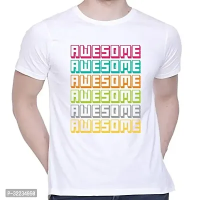 Reliable White Cotton Blend Printed T-Shirt For Men-thumb0